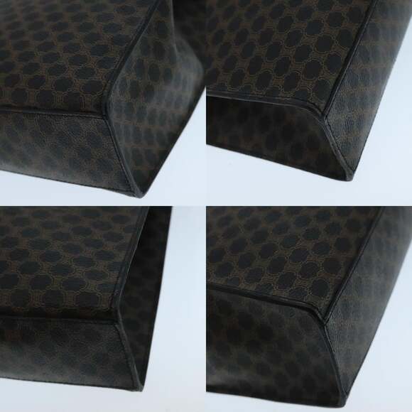 CELINE Macadam Canvas Shoulder Bag Pvc Leather Black Gold - Picture 10 of 12